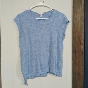 100% Linen Knit Short Sleeved Shirt Womens Size XS